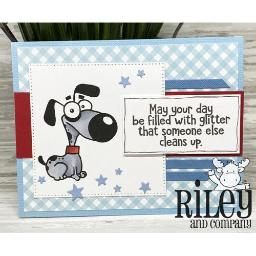 Simon Says Stamp! Riley And Company Funny Bones MAY YOUR DAY BE FILLED WITH GLITTER Cling Rubber Stamp RWD-965