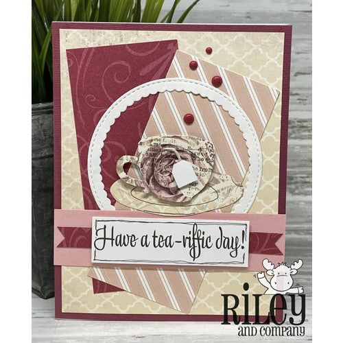 Simon Says Stamp! Riley And Company Funny Bones HAVE A TEA RIFFIC DAY Cling Rubber Stamp RWD-952