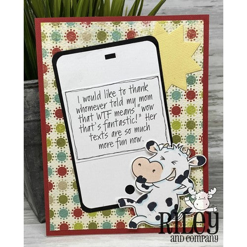 Simon Says Stamp! Riley And Company Funny Bones WTF MEANS Cling Rubber Stamp RWD-959