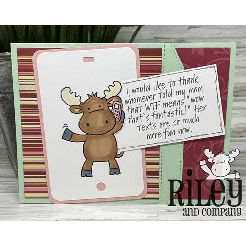 Simon Says Stamp! Riley And Company Funny Bones WTF MEANS Cling Rubber Stamp RWD-959