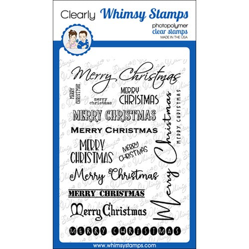Simon Says Stamp! Whimsy Stamps SENTIMENT ASSORTMENT MERRY CHRISTMAS Clear Stamps CWSD391