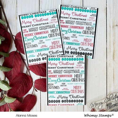 Simon Says Stamp! Whimsy Stamps SENTIMENT ASSORTMENT MERRY CHRISTMAS Clear Stamps CWSD391