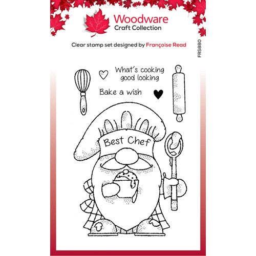 Simon Says Stamp! Woodware Craft Collection GNOME CHEF Clear Stamps frs880
