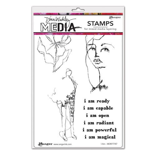Simon Says Stamp! Dina Wakley I AM Media Cling Rubber Stamp MDR77787
