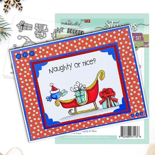 Simon Says Stamp! Polkadoodles GNOME NAUGHTY OR NICE Matchables Clear Stamps pd8171*