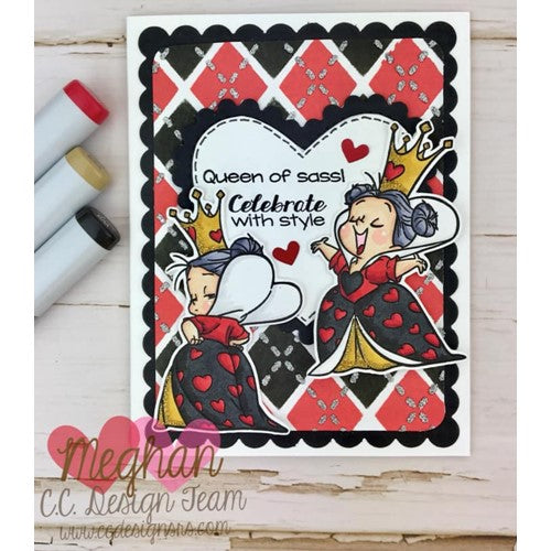 Simon Says Stamp! C.C. Designs QUEEN OF HEARTS Clear Stamp Set ccd0211