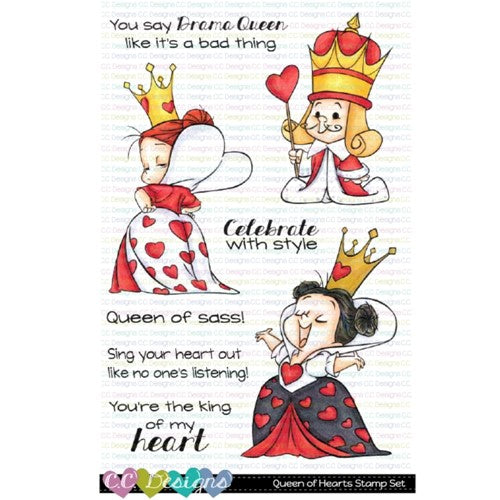 Simon Says Stamp! C.C. Designs QUEEN OF HEARTS Clear Stamp Set ccd0211