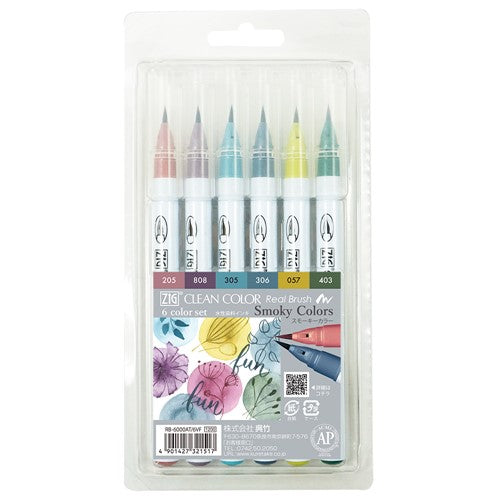 Simon Says Stamp! Zig Clean Color Real Brush SMOKY COLORS Color Set rb6000at6vf