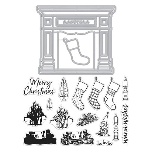Simon Says Stamp! Hero Arts Stamp and Cuts XL FIREPLACE DC295