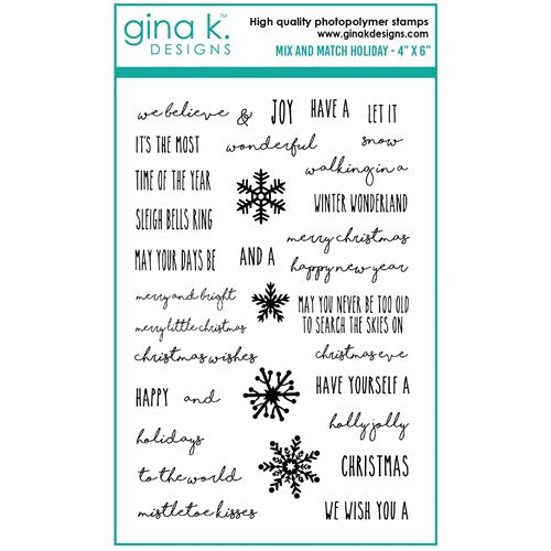 Simon Says Stamp! Gina K Designs MIX AND MATCH HOLIDAY Clear Stamps bs45