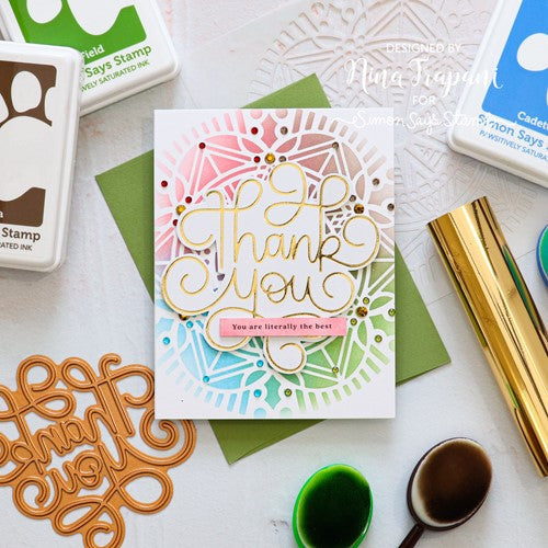 Simon Says Stamp! Simon Says Stamp LARGE THANK YOU SWIRL Hot Foil Plate ssfp006