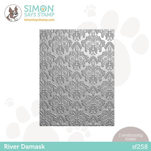 Simon Says Stamp Embossing Folder RIVER DAMASK sf258*