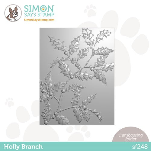 Simon Says Stamp! Simon Says Stamp Embossing Folder HOLLY BRANCH sf248