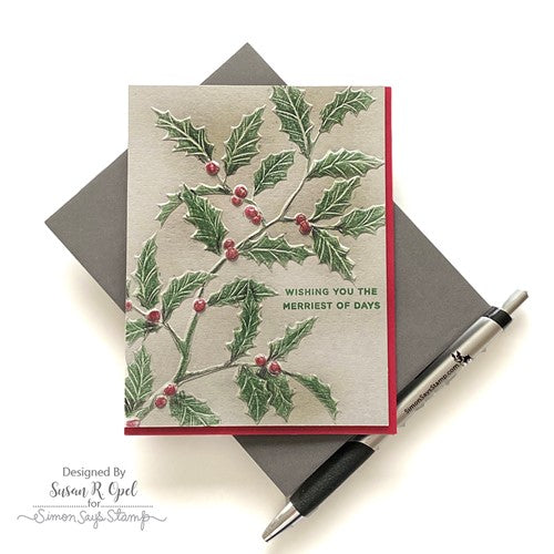 Simon Says Stamp! Simon Says Stamp Embossing Folder HOLLY BRANCH sf248