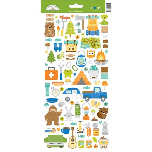 Simon Says Stamp! Doodlebug GREAT OUTDOORS Icons Cardstock Stickers 7478