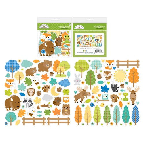 Simon Says Stamp! Doodlebug FRIENDLY FOREST Bits and Pieces Die Cut Shapes 7575