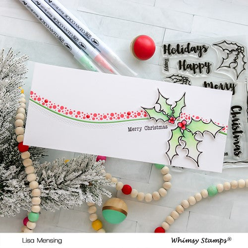 Simon Says Stamp! Whimsy Stamps FADOODLE HOLLY Clear Stamps CWSD171a*