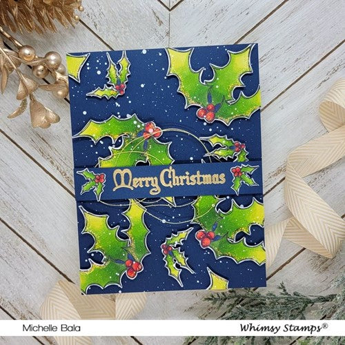 Simon Says Stamp! Whimsy Stamps FADOODLE HOLLY Clear Stamps CWSD171a*