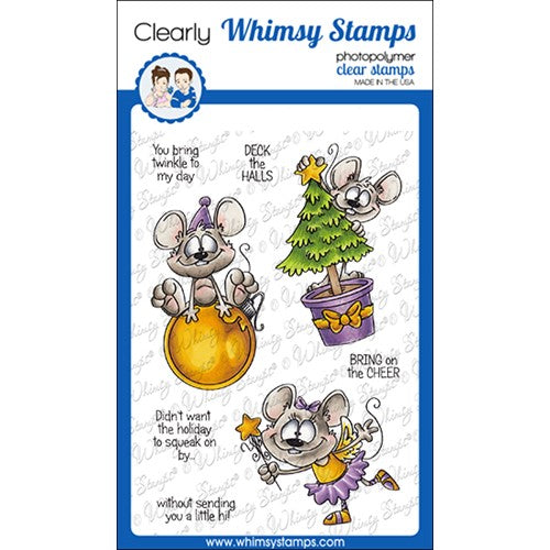 Simon Says Stamp! Whimsy Stamps DECK THE HALLS MICE Clear Stamps DP1079*