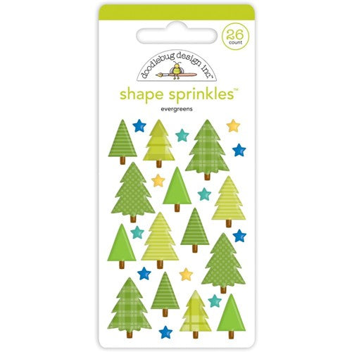Simon Says Stamp! Doodlebug EVERGREENS Shape Sprinkles Adhesive Enamel Shapes 7457