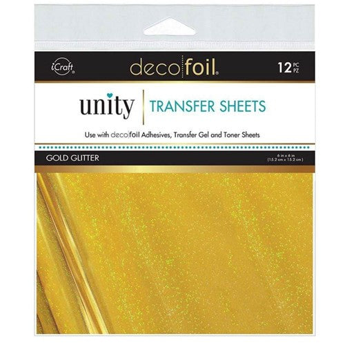Deco Foil Transfer Sheets by Unity 6X6 12/Pkg-Gold Glitter