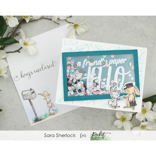 Simon Says Stamp! Picket Fence Studios A FRIENDLY PAPER HELLO Clear Stamp s196*