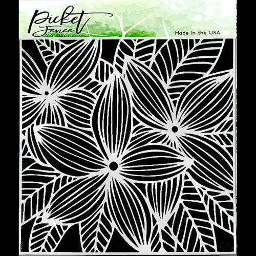 Simon Says Stamp! Picket Fence Studios PLUMERIA FLOWERS 6 x 6 Stencil sc275