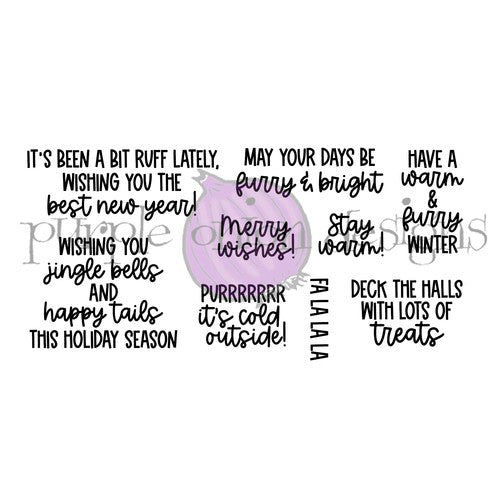 Simon Says Stamp! Purple Onion Designs FURRY FRIENDS SENTIMENTS Cling Stamp pod9015