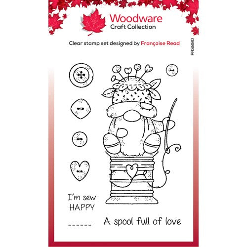 Simon Says Stamp! Woodware Craft Collection SEWING GNOME Clear Stamps frs890