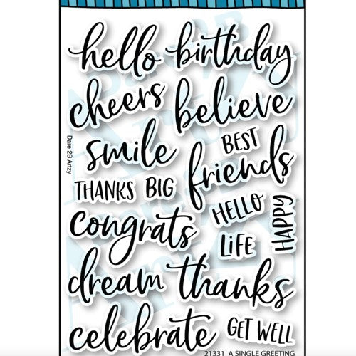 Simon Says Stamp! Dare 2B Artzy A SINGLE GREETING Clear Stamp Set 21331