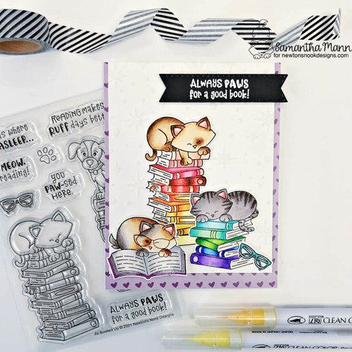 Simon Says Stamp! Newton's Nook Designs ALL BOOKED UP Clear Stamps NN2111S02