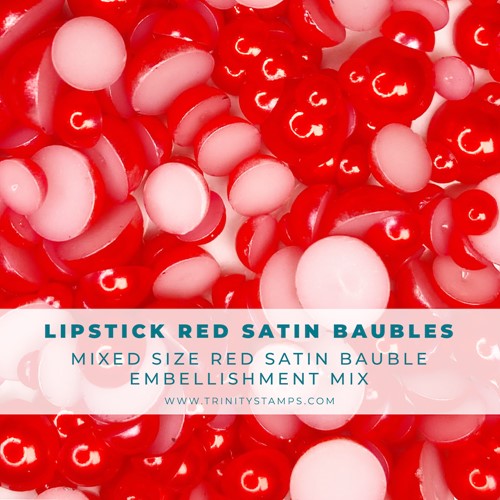 Simon Says Stamp! Trinity Stamps LIPSTICK RED SATIN BAUBLES Embellishment Box tsb220