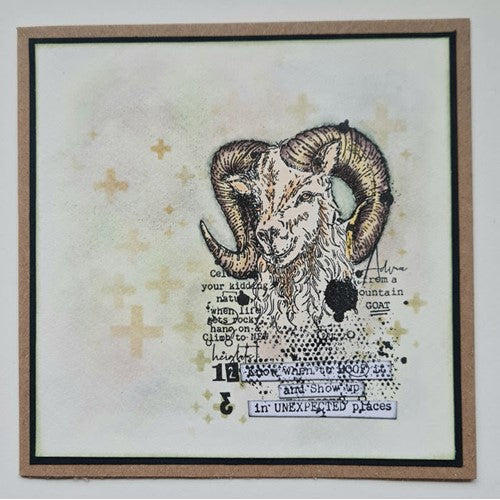 Simon Says Stamp! AALL & Create MOUNTAIN GOAT A7 Clear Stamps aall619*