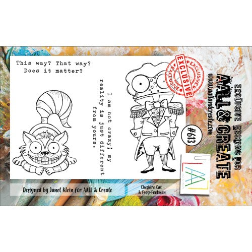 Simon Says Stamp! AALL & Create CHESHIRE CAT AND FROG FOOTMAN A7 Clear Stamps aall613