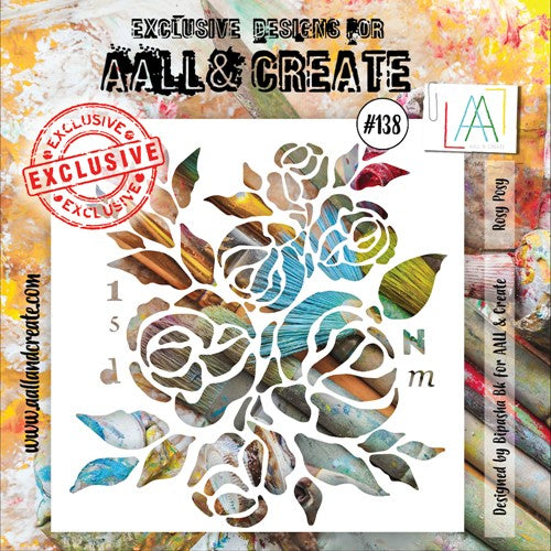 Simon Says Stamp! AALL & Create ROSY POSY 6x6 Stencil aal138