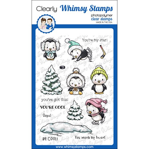 Simon Says Stamp! Whimsy Stamps PENGUIN WINTER Clear Stamps C1382