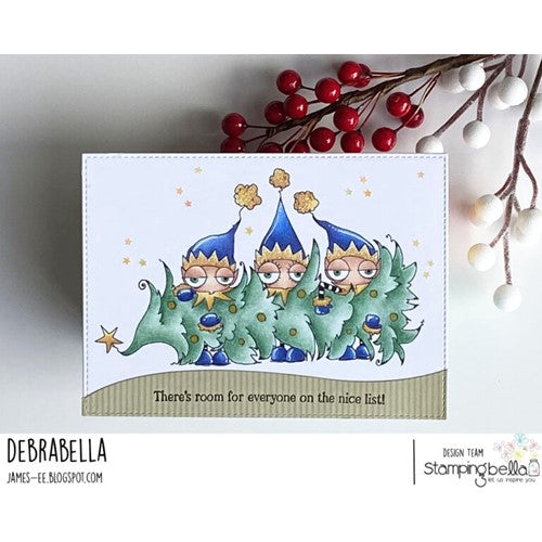 Simon Says Stamp! Stamping Bella ODDBALL 3 ELVES AND A TREE Cling Stamps eb1094*