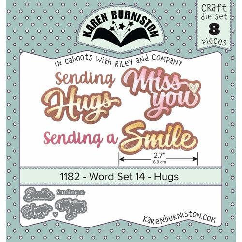 Simon Says Stamp! Karen Burniston WORD SET 14 HUGS TRIMS Dies 1182