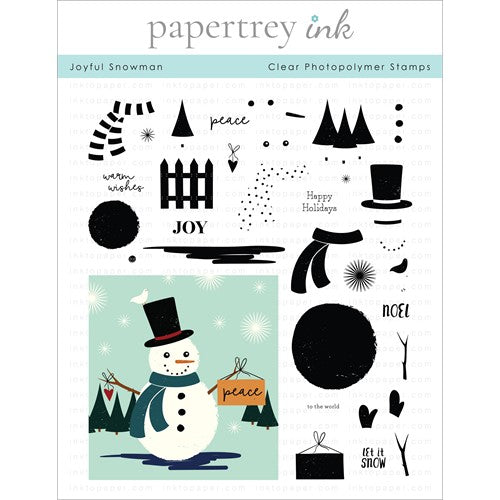 Simon Says Stamp! Papertrey Ink JOYFUL SNOWMAN Clear Stamps 1347*
