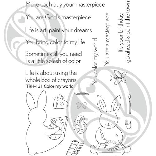 Simon Says Stamp! The Rabbit Hole Designs COLOR MY WORLD Clear Stamps TRH-131*