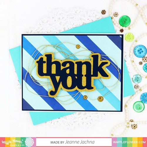Simon Says Stamp! Waffle Flower OVERSIZED THANK YOU Print Dies 420912