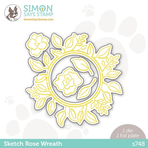 Simon Says Stamp! Simon Says Stamp SKETCHED ROSE WREATH Hot Foil Plates and Dies s748