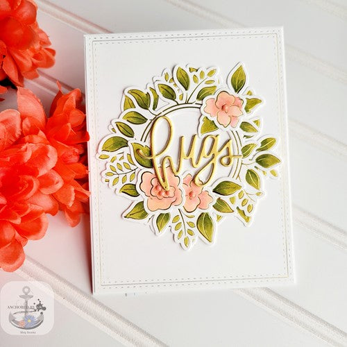 Simon Says Stamp! Simon Says Stamp SKETCHED ROSE WREATH Hot Foil Plates and Dies s748 | color-code:ALT2