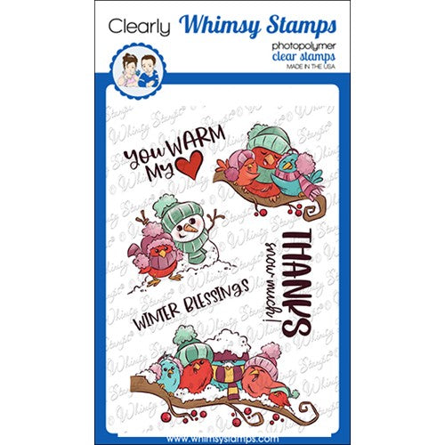 Simon Says Stamp! Whimsy Stamps WARM WINTER BIRDS Clear Stamps KHB169a*