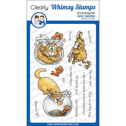 Simon Says Stamp! Whimsy Stamps CAT TROUBLE Clear Stamps C1383