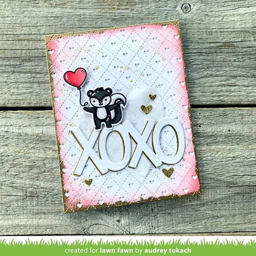 Simon Says Stamp! Lawn Fawn PORTRAIT QUILTED HEART BACKDROP Die Cut lf2739