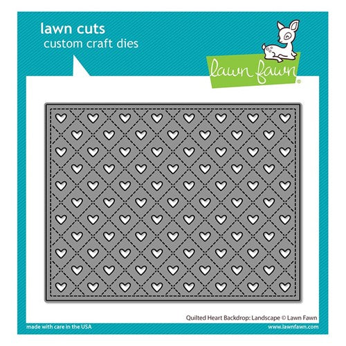 Simon Says Stamp! Lawn Fawn LANDSCAPE QUILTED HEART BACKDROP Die Cut lf2738