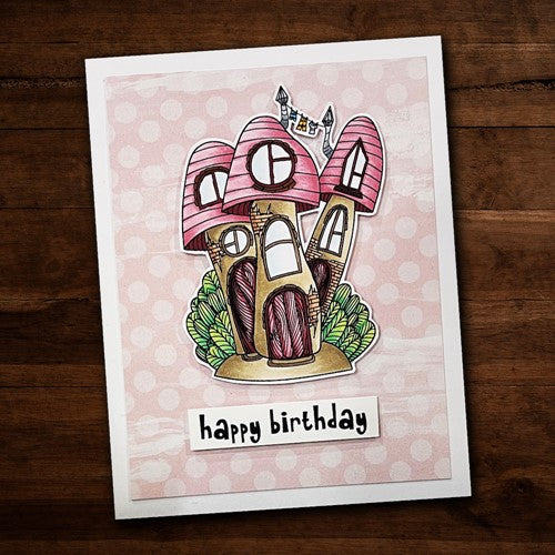Simon Says Stamp! Paper Rose MUSHROOM HOUSE 3 Clear Stamp 24622*
