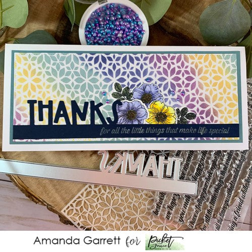 Simon Says Stamp! Picket Fence Studios LOTS OF BLOSSOMS Stencil sc286