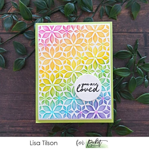 Simon Says Stamp! Picket Fence Studios LOTS OF BLOSSOMS Stencil sc286